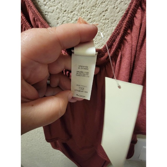 NWT ELH Studio Off The Shoulder Bodysuit Brown Size XL - Picture 4 of 5